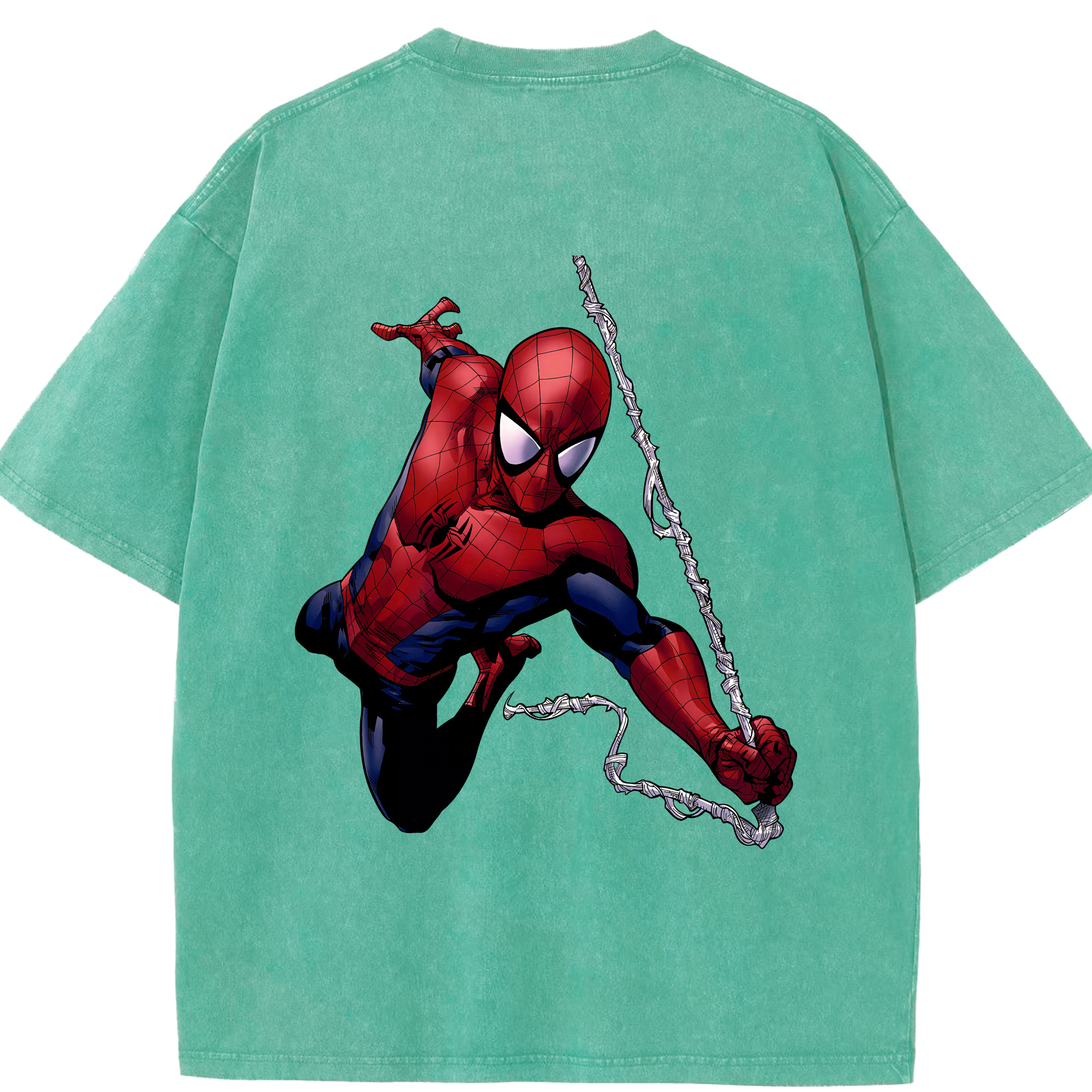 （画像用） Spider Man スパイダーマン 綿100% ヴィンテージ風 半袖Tシャツ（背面プリント）